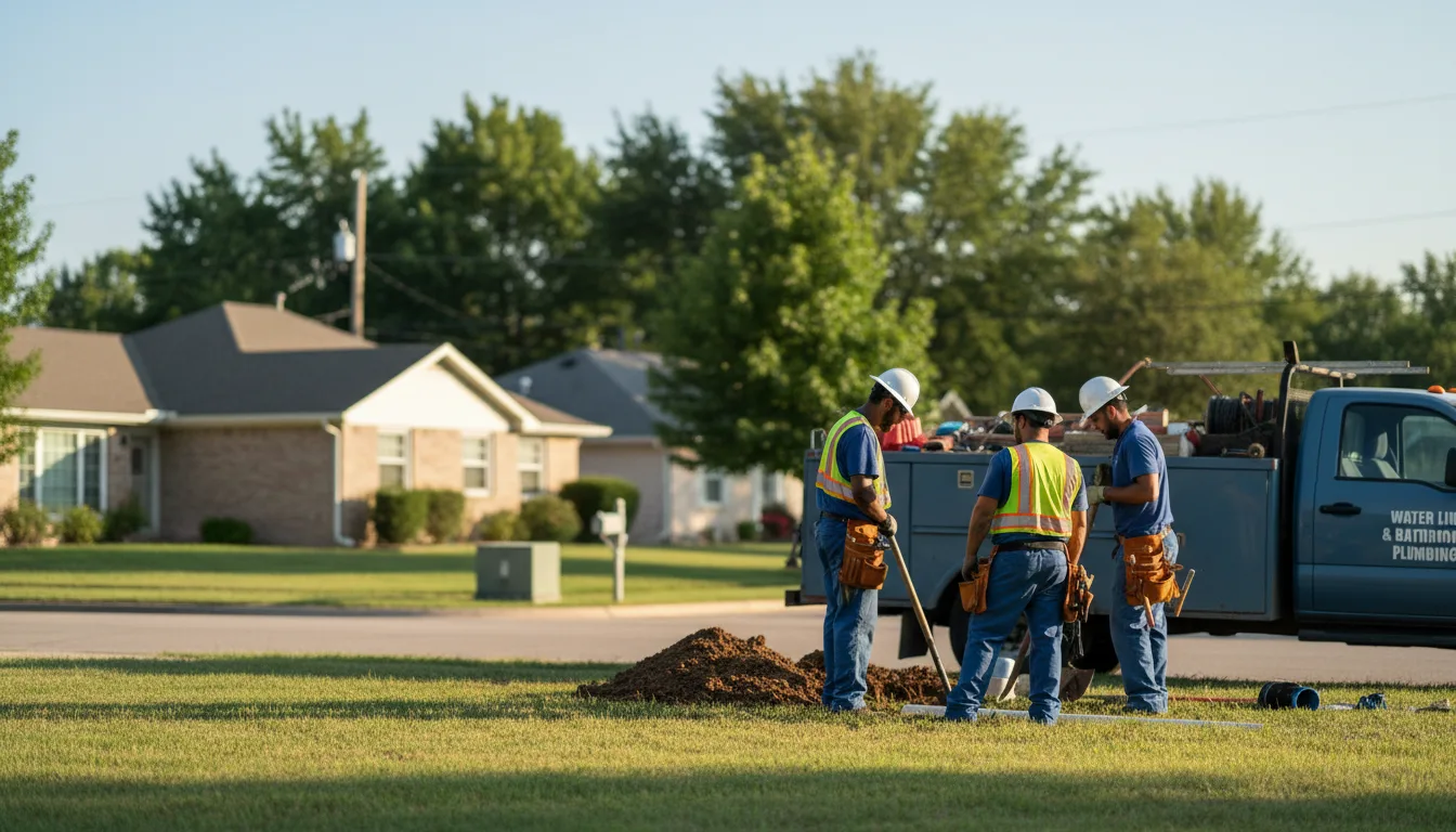 Residential water line and bathroom plumbing service in Wadsworth, TX